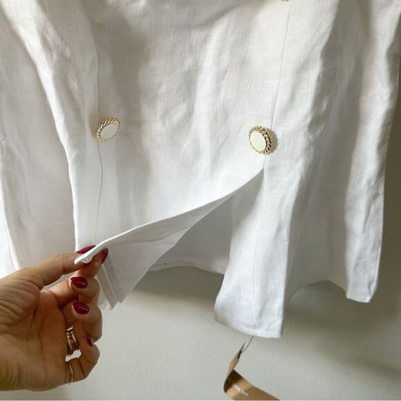 Reformation Meela Linen Top in White - Picture 4 of 7